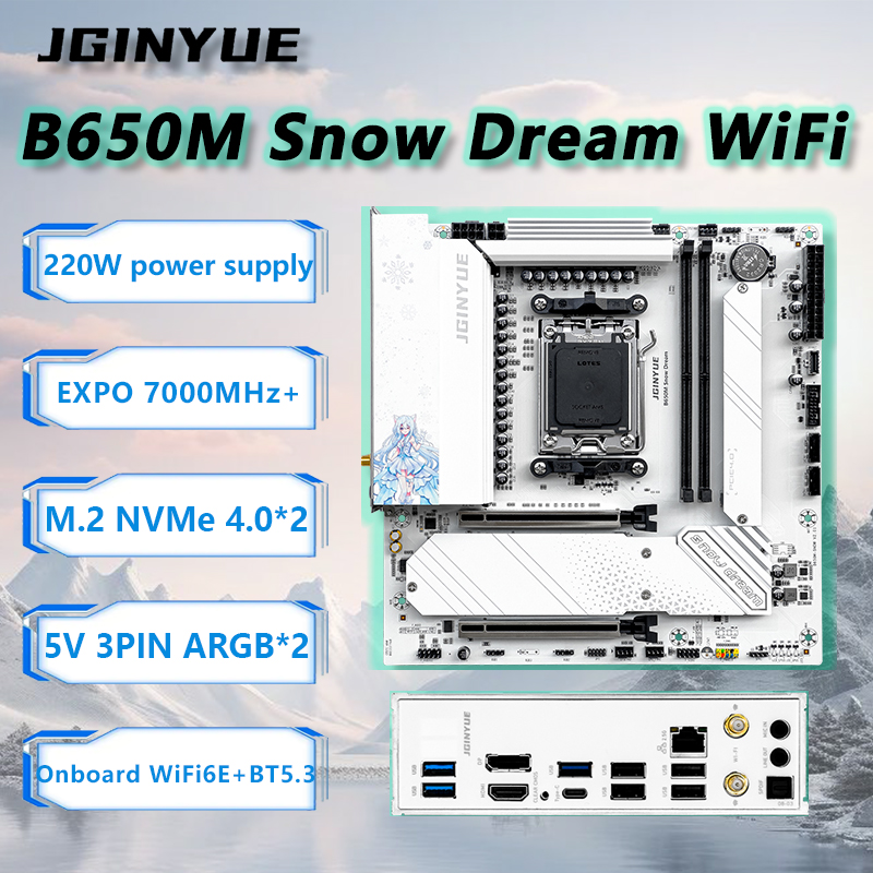 Ddr5 Rgb Ram - Płyta główna JGINYUE B650M Snow Dream